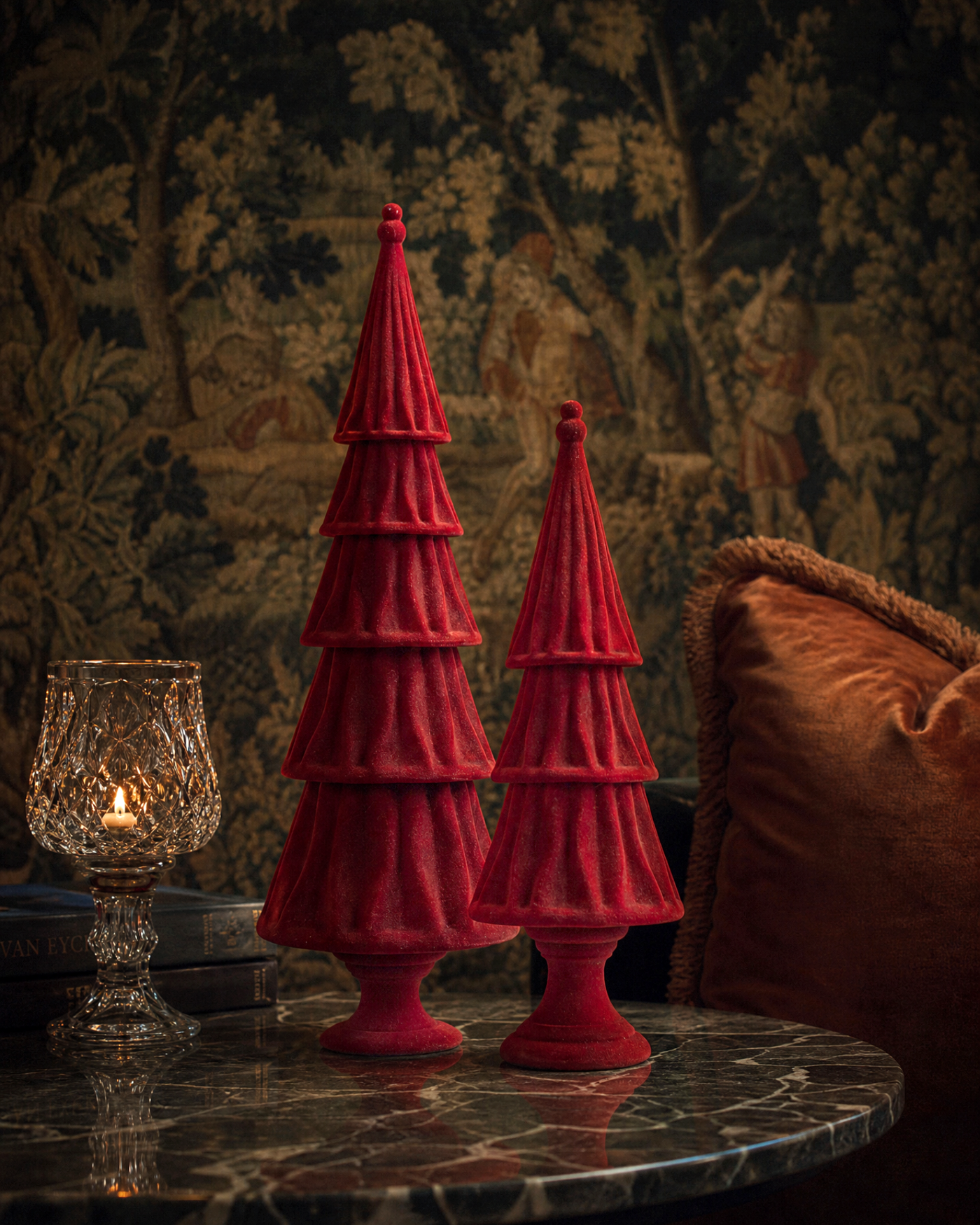 Red Velvet Layered Tabletop Trees | 25th and Noel – 25th and Noel |  Christmas Shop, Christmas Ornaments, Christmas Decor