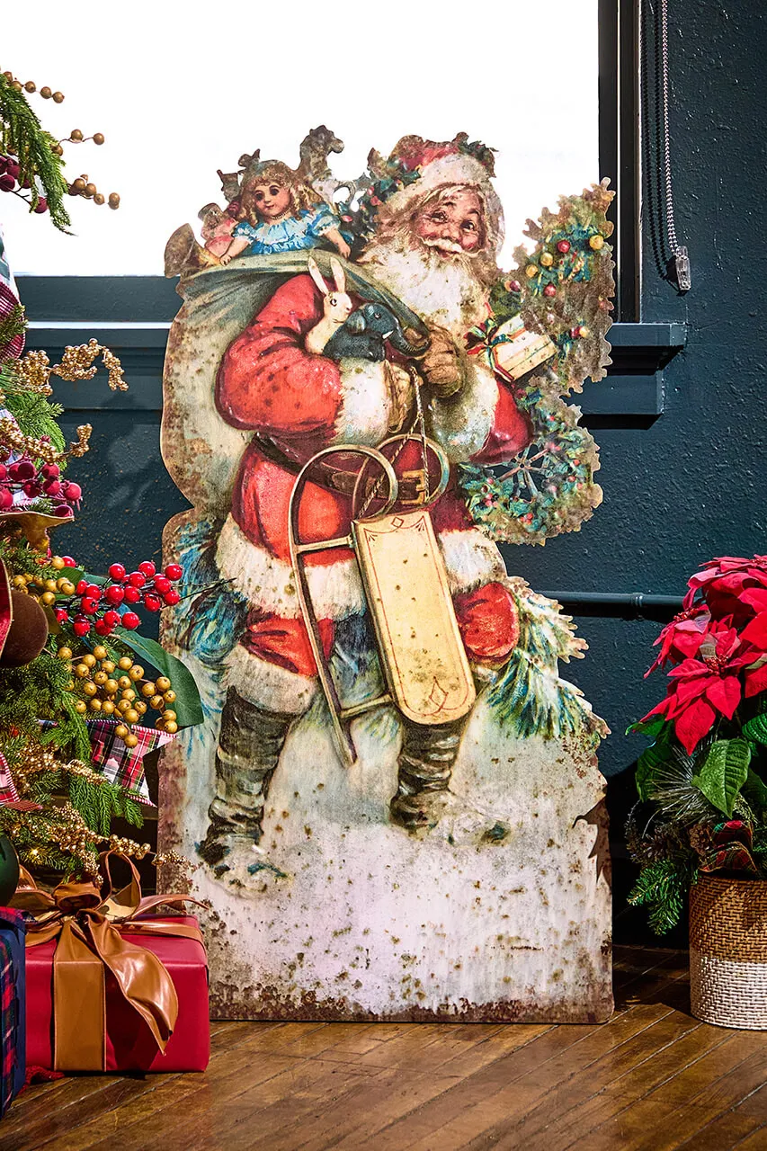 Retro Holiday Santa Lawn Art