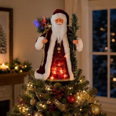 Rigorous Tree Topper Santa - Small Emerald Dealers – Handmade Felt Christmas