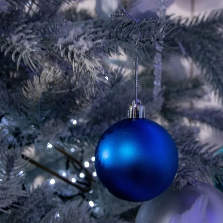 Royal Blue Baubles - Christmas Tree Decoration - Pack of 24
