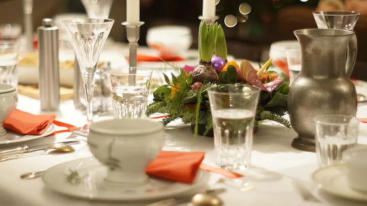 Royalty-Free photo: Closeup of formal dinner table setting | PickPik