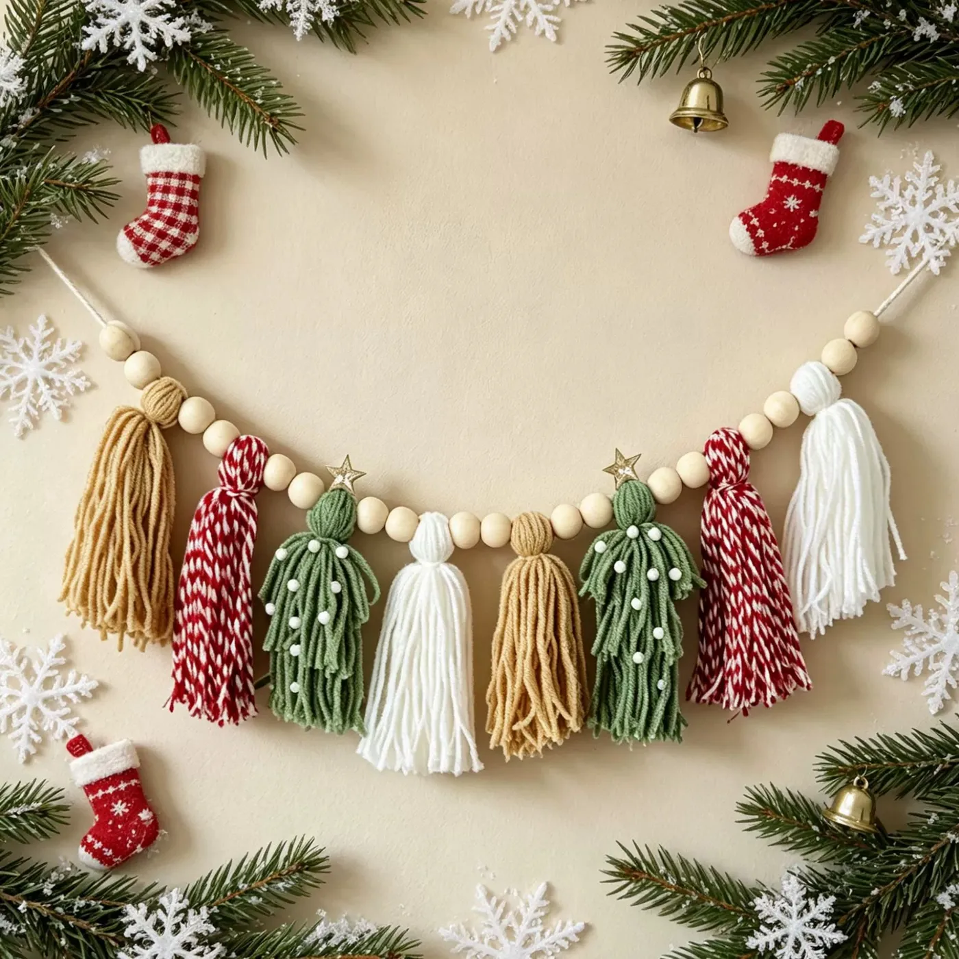 Rubbyoo Boho Christmas Hanging Decoration - Christmas Mantel Decor | Unique Festive Gift Craft