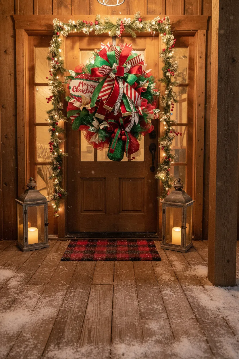 Rustic Mesh Christmas Wreath Deco Mesh Wreath Farmhouse Rustic Hello Deco Mesh Door Wreath – Spring, Summer,