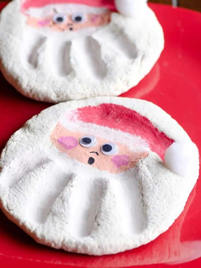 Salt Dough Santa Handprints Story - Easy Recipes for Family Time - Seeded At The Table
