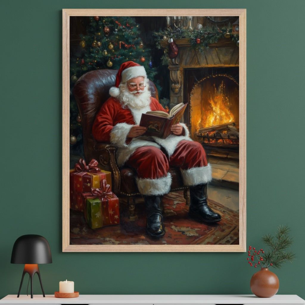 Santa Wall Decor - Festive Framed Christmas Artwork