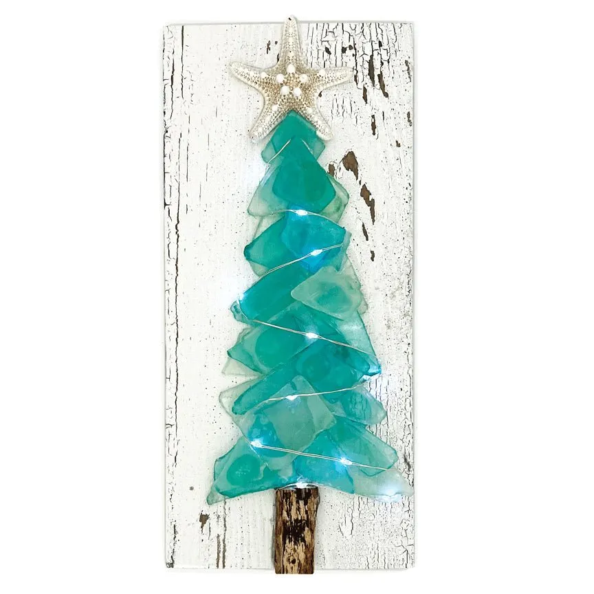 Sea Glass Art Glass Christmas Trees Christmas Tree Sea Glass Resin Art, – Treasured Gifts NJ, LLC