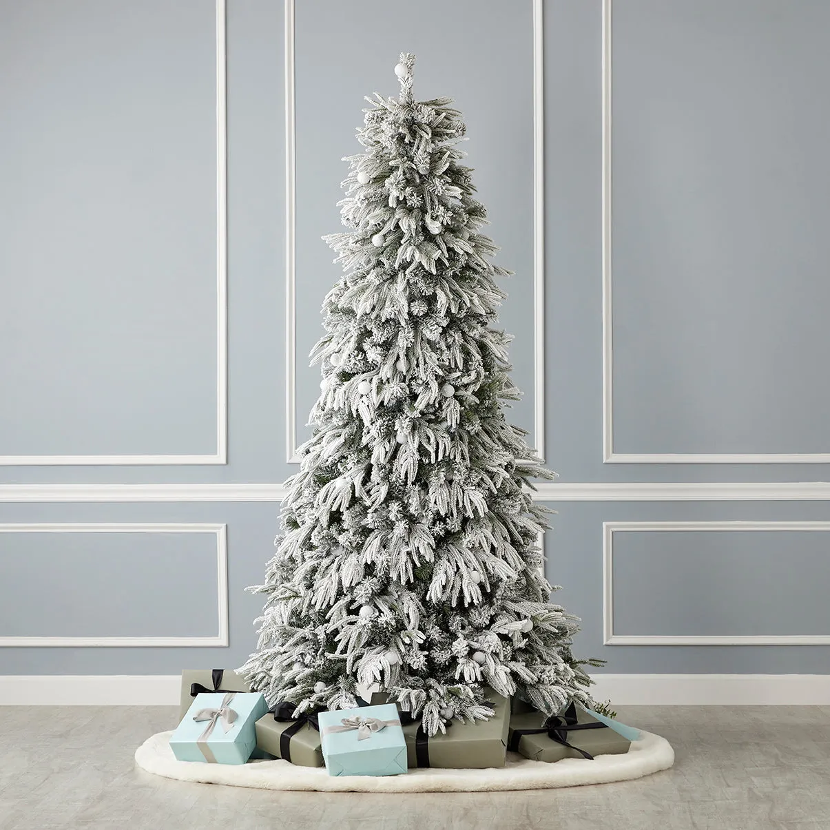 Seasonal LLC Frosted Acadia 6.5' Full Tree with Led Lights Open Green