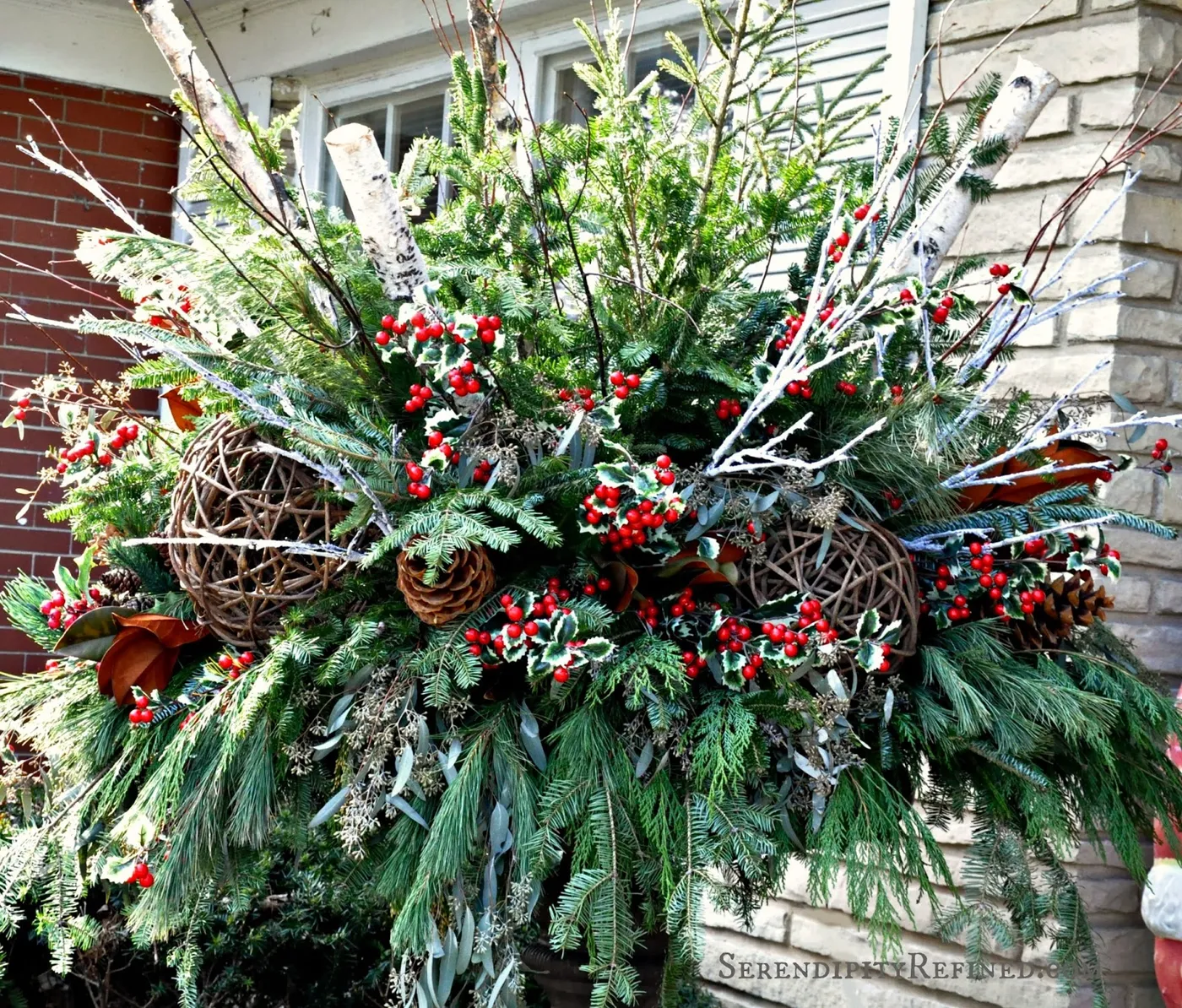 Serendipity Refined Blog: Christmas Front Porch and Urn Planter and The  First Snowfall at the French Farmhouse