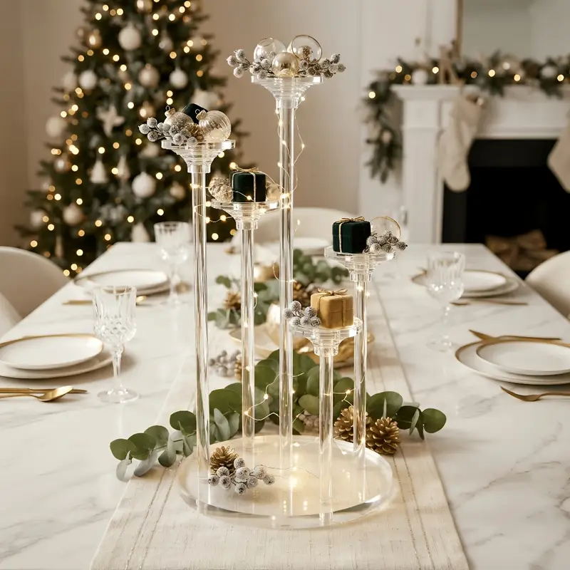 set 1 five spout fountain style acrylic candlestick 2026 - Temu Oman