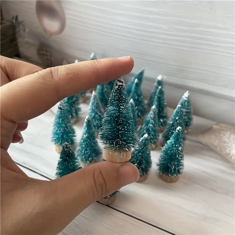 set 12 mini christmas tree decorations small fir pine trees - Temu United Kingdom