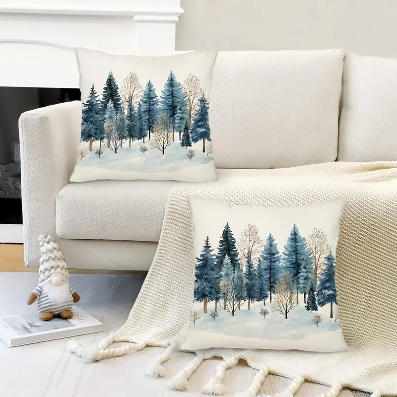set 2 decorative pillow covers featuring a christmas tree - Temu Mauritius
