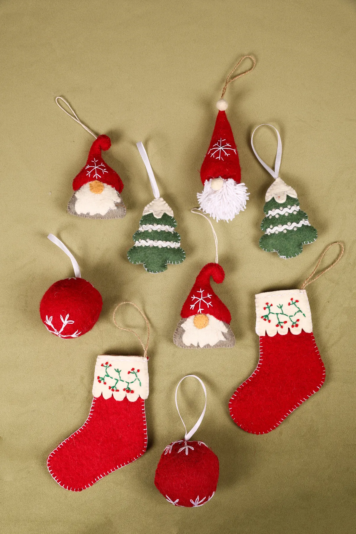 Set Of 5 Pcs Handmade Felt Christmas Decoration – CITRAYA