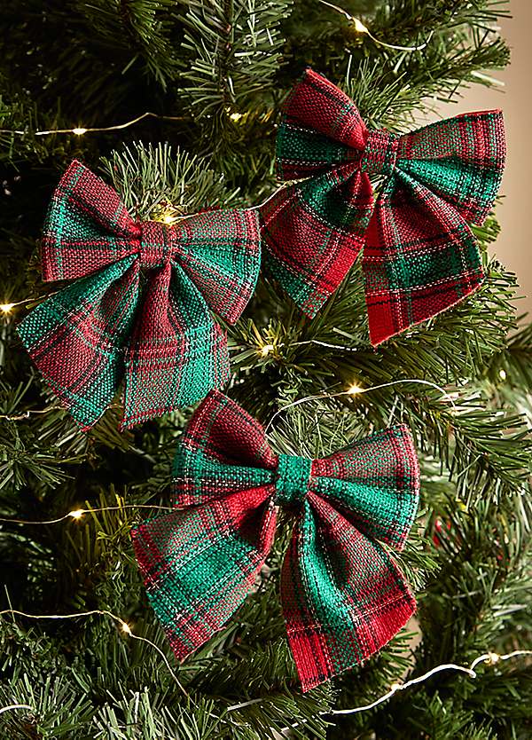 Set of 9 Tartan Bows by Festive