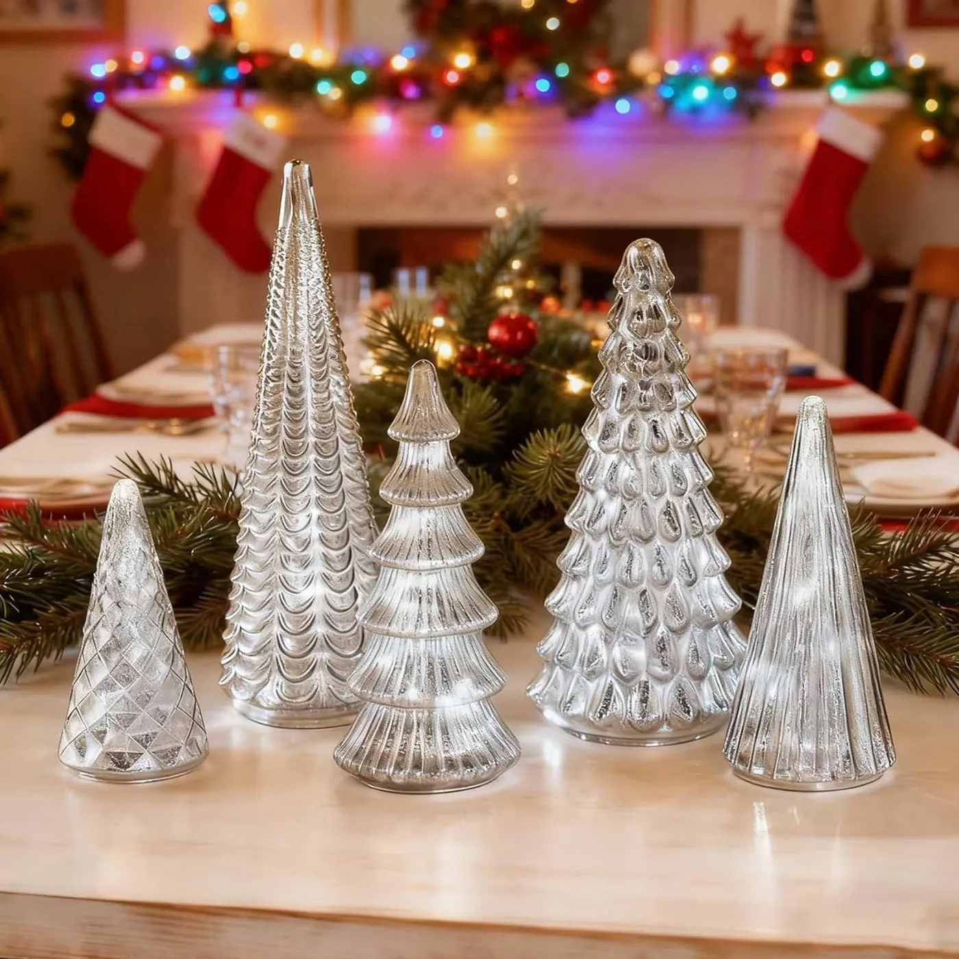 Silver Holiday Tree Set
