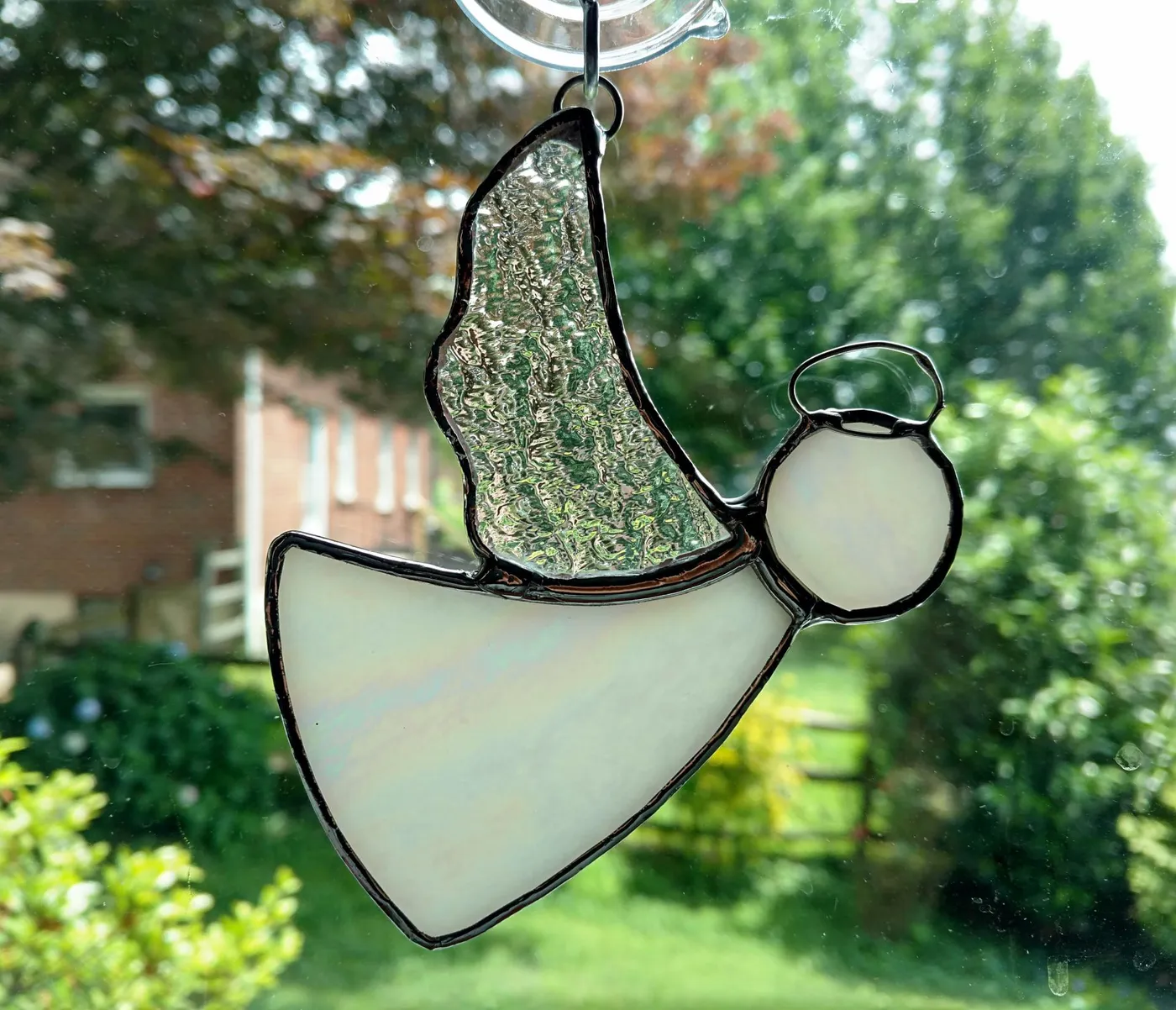 Stained Glass Angel Ornament, Iridescent Angel Christmas Tree Ornament | Stained Glass Your Way
