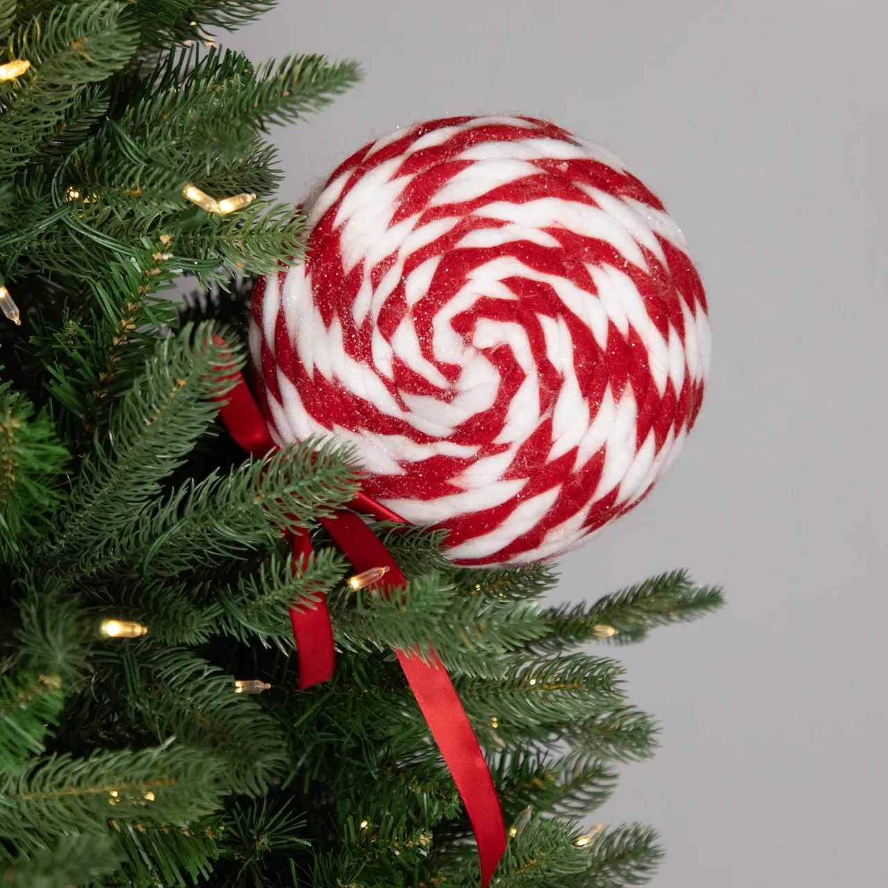 SUSHANG Christmas Lollipop Candy Ornaments 8.26 Inch Glitter New Christmas peppermint candy ornament lollipop pink pastel