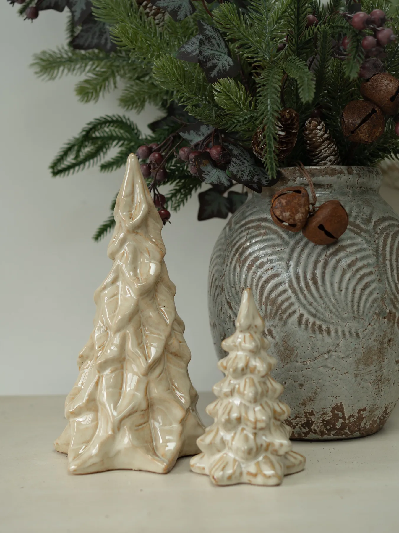 Tabletop Trees Ceramic Decorated Tree Christmas Trees Ceramic Christmas  Trees Ivy Grey Interiors