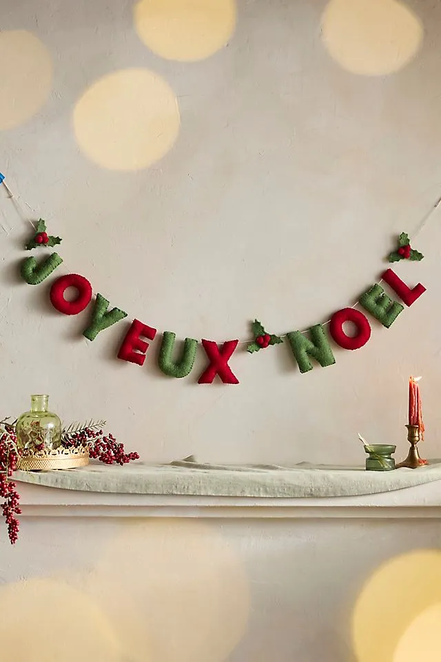 Terrain Joyeux Noel Felt Garland | Anthropologie