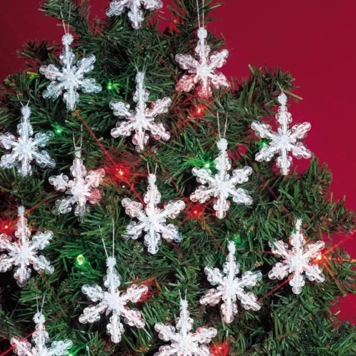 The Beadery Holiday Beaded Ornament Kit-Mini Snowflakes 2' Makes 24