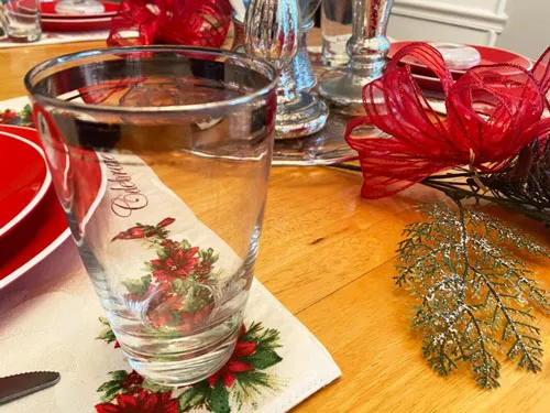 The Cardinal Inspired Red Christmas Table Setting for 4 -