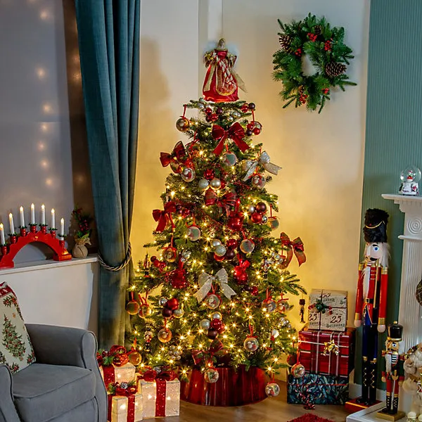 The Christmas Workshop 82000 Angel Tree Topper With Red & Gold Dress