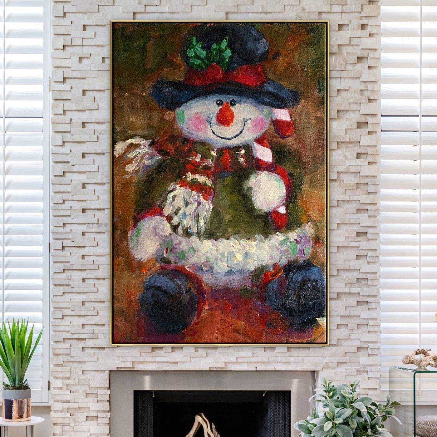 The Festive Snowman Painting