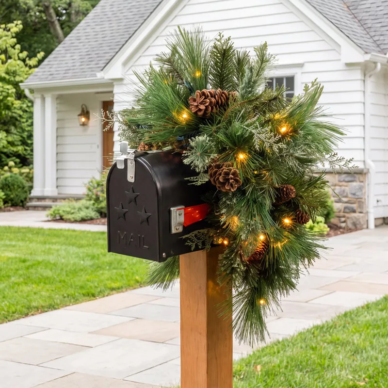 The Holiday Aisle® 36' Pre-Lit Pine Christmas Swag & Reviews | Birch Lane
