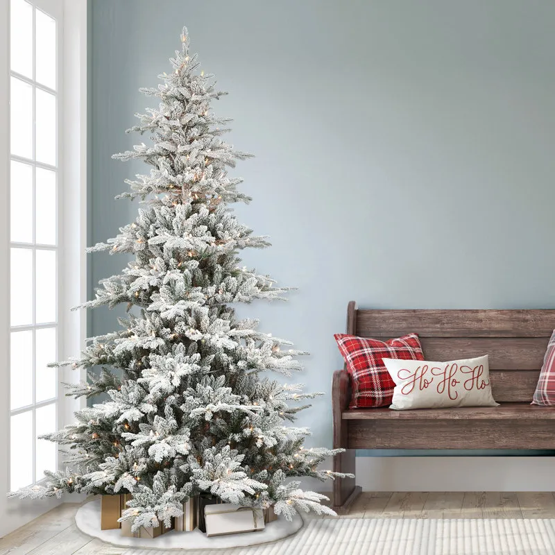 The Holiday Aisle® Frosted 7.5' Pre-Lit Pine Christmas Tree & Reviews | Birch Lane