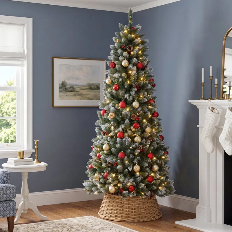 The Holiday Aisle® White Frosted 6' Pre-Lit Pine Christmas Tree & Reviews |  Birch Lane
