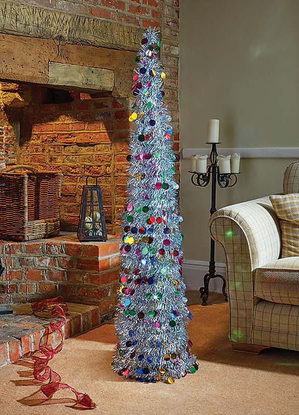 Three Kings Silver Pop-Up Christmas Tree - 5ft 11in | Kaleidoscope