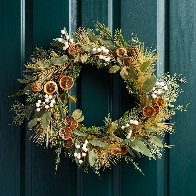 Tiffany Wreath with Orange Slices 50cm Multi | MFI