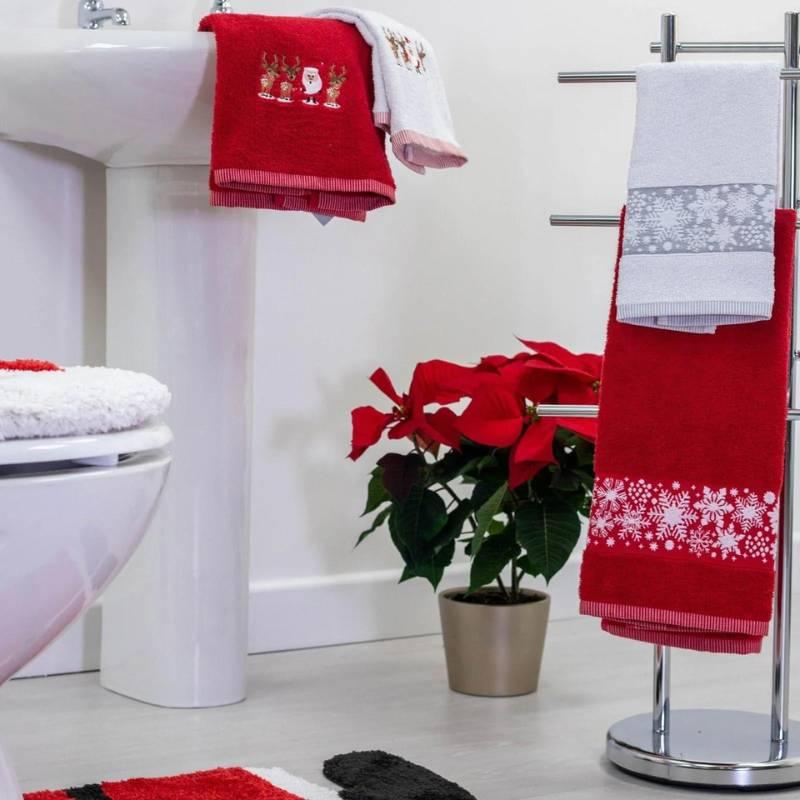 Towel Set Christmas Bordered Bath Towels Washcloths Luxury Christmas Hand Towels  Guest Towels – Allure Bath Fashions