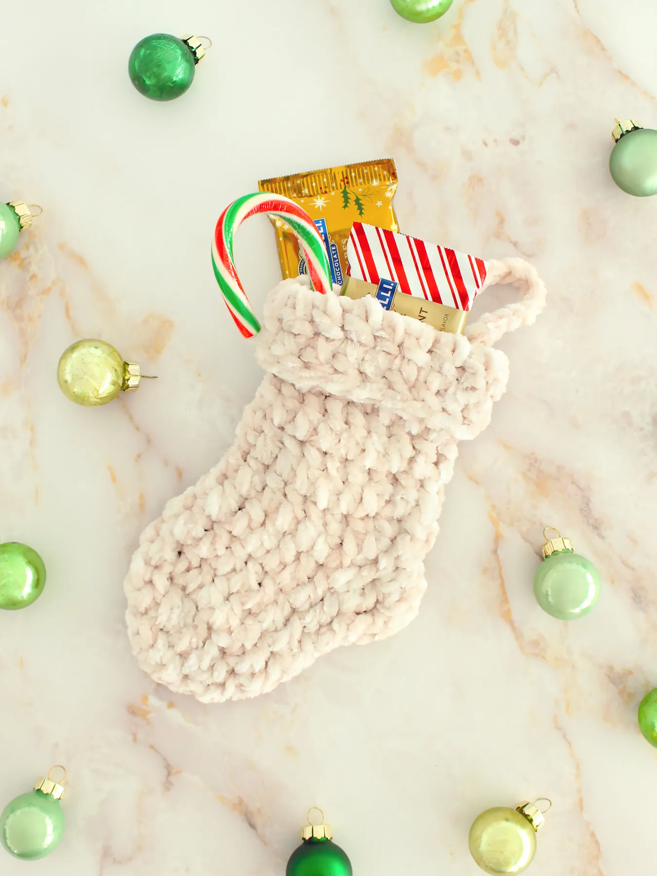 Velvet Mini Christmas Stockings Free Crochet Pattern - Gleeful Things