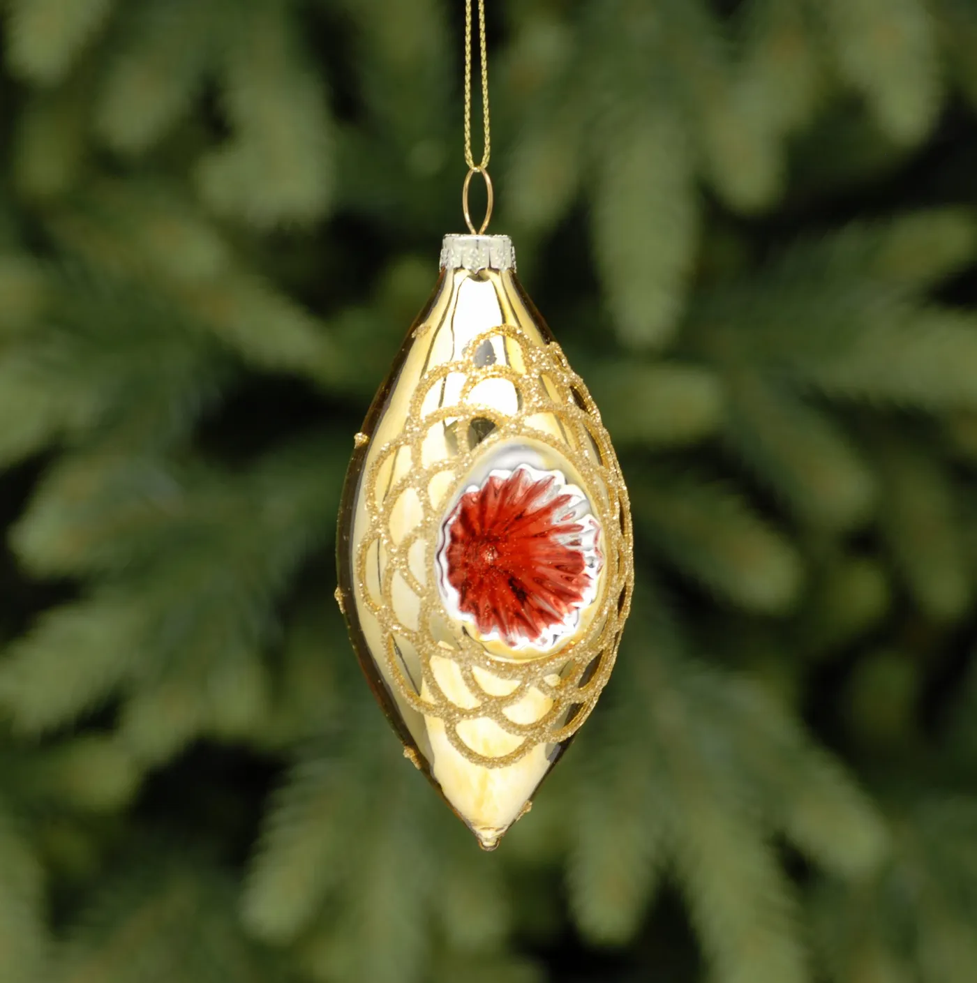 Vintage Red Reflector Christmas Tree Decoration | Save the Children Shop