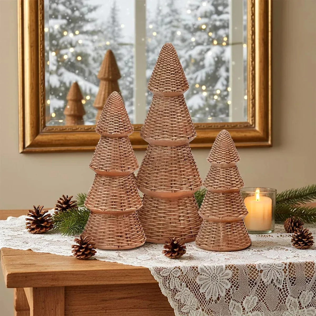 Walmart's Woven Tabletop Christmas Trees Add a Gorgeous Handcrafted Look Without the Luxury Prices