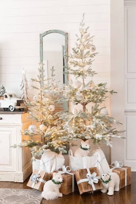 White Christmas Decorating Ideas | White Flocked Christmas Trees | HGTV