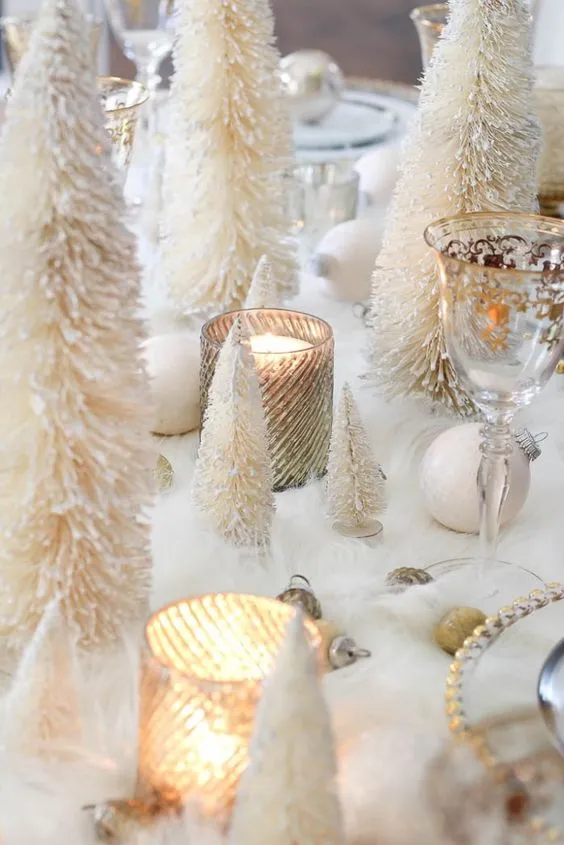 White Rigorous Winter Wonderland Decorations Revolutionary Table Setting Holiday Party Decorating
