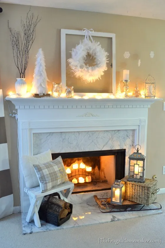 White Winter Mantel