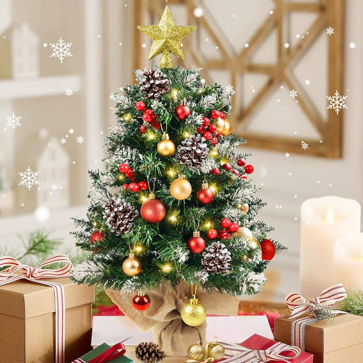 Wholesale 24' Tabletop Christmas Tree | Pre-Lit Lights and Ornaments for  your store - Faire