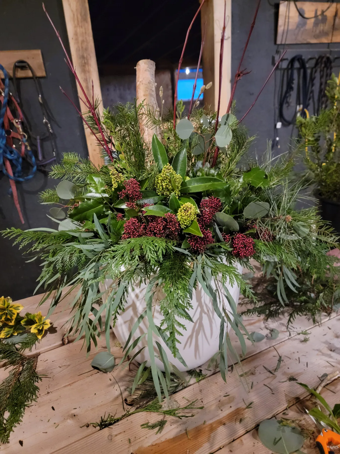 Winter Porch Planter
