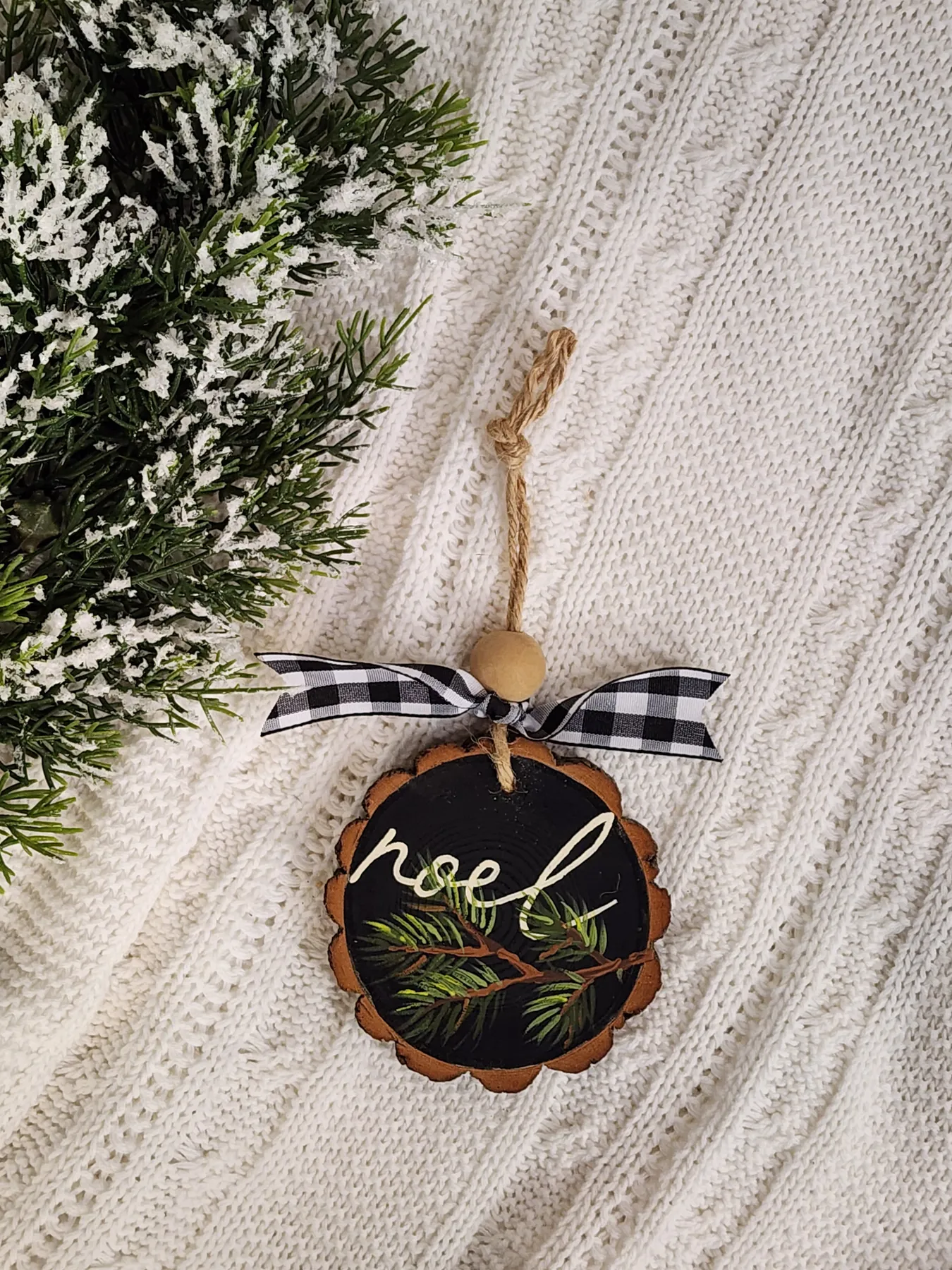 Wood Slice Natural Wood Ornaments Blank Wood Slice Christmas Ornaments With  Ribbon – Set Of