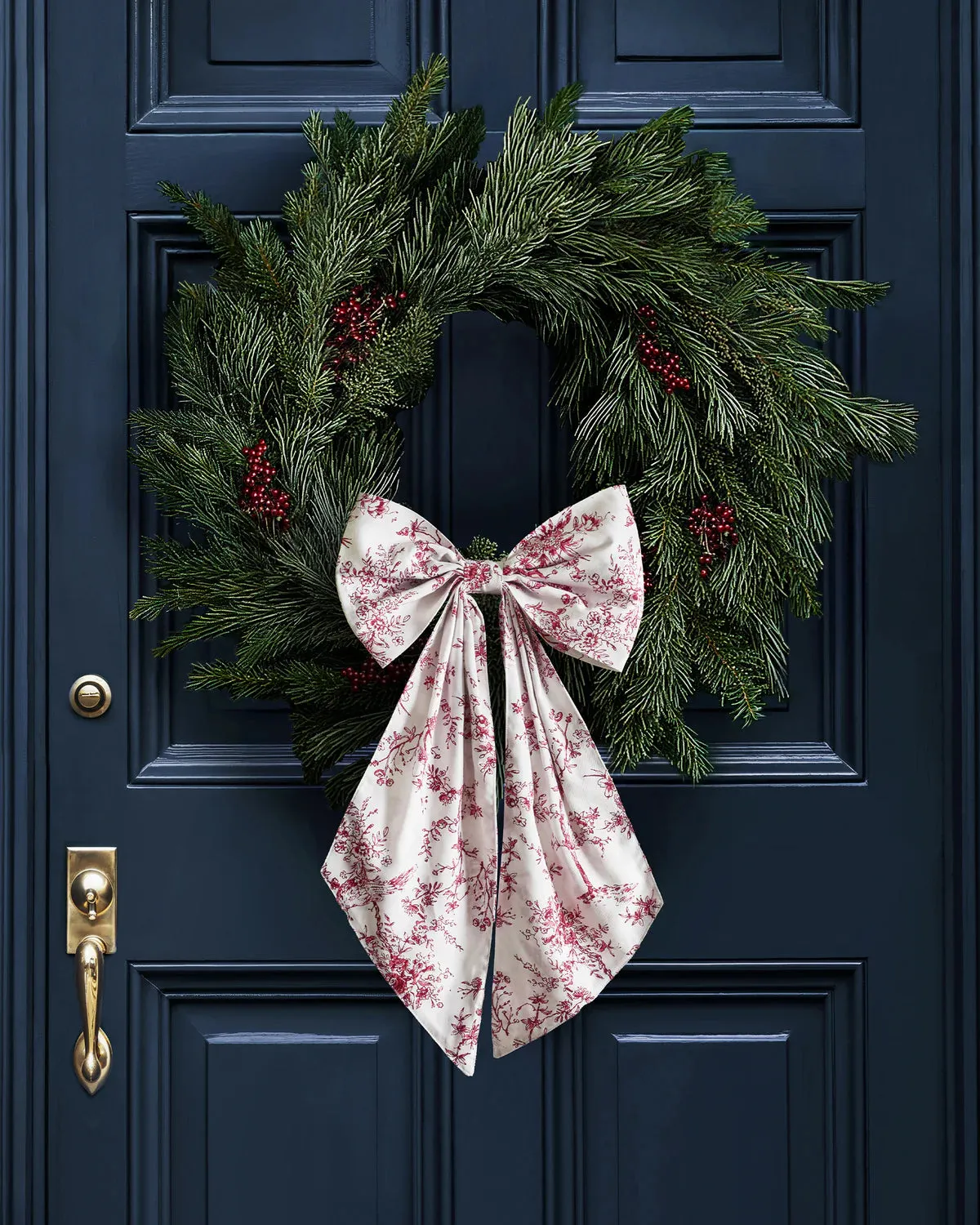 Wreath Bow in Timeless Toile-- 2 colors available - Sadie's Stitchery