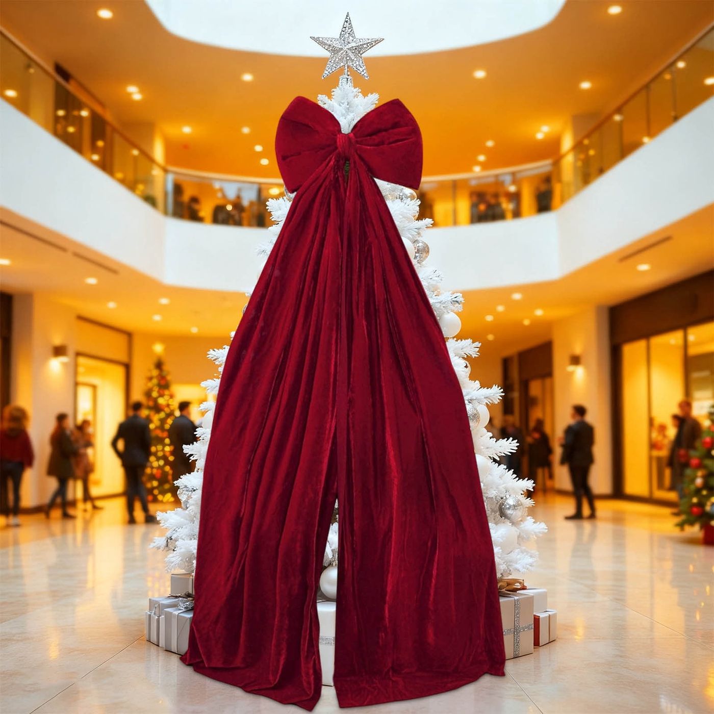 zhmrfg Christmas Burgundy Velvet Bow Hanging Jamaica | Ubuy